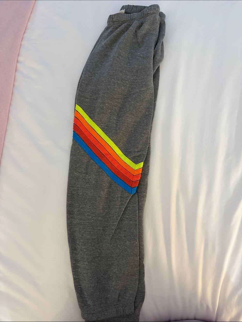Women’s Gray Sweatpants with Rainbow Stripe - aviator nation - Picture 3 of 5
